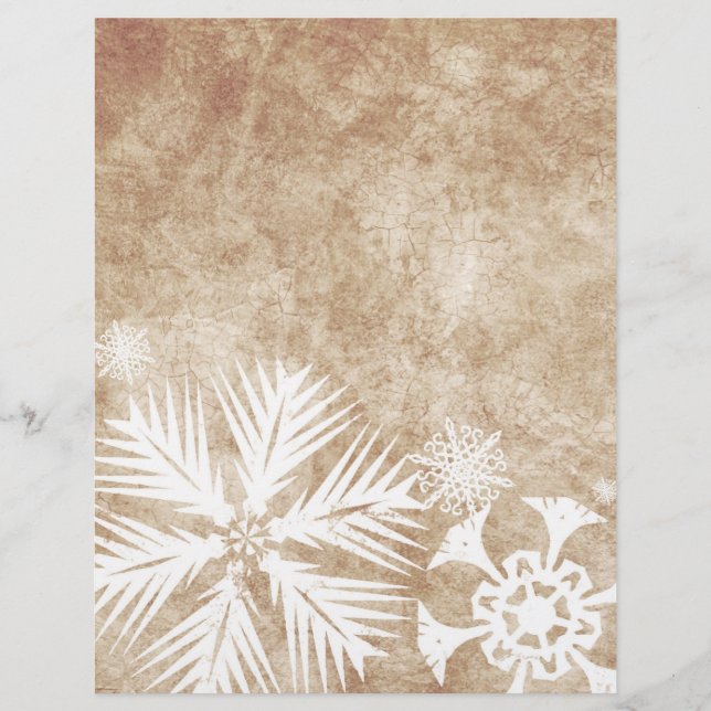 Ivory and White Christmas Snowflakes Flyer (Front)