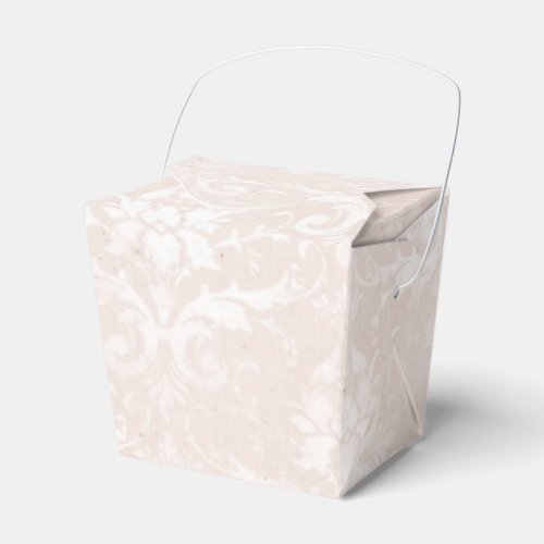 Ivory and White Grunge Distressed Damask Favor Boxes