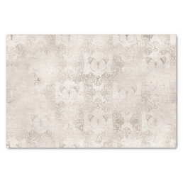 Ivory and White Ornate Butterfly Vintage Damask Tissue Paper