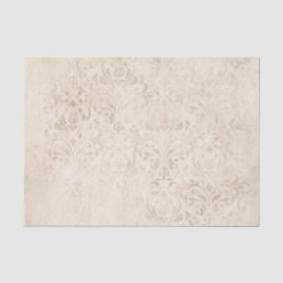 Ivory and White Vintage Damask Tissue Paper