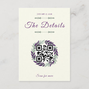Ivory and Wreath / Wedding Ivory and Crown Enclosure Card