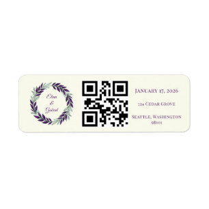 Ivory and Wreath Wedding  Label