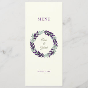 Ivory and Wreath Wedding Menu