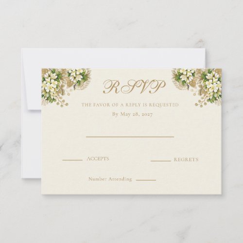 Ivory &amp; Antique Gold Floral Wedding Response