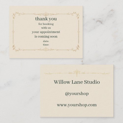 Ivory Appointment Reminder Insert Card