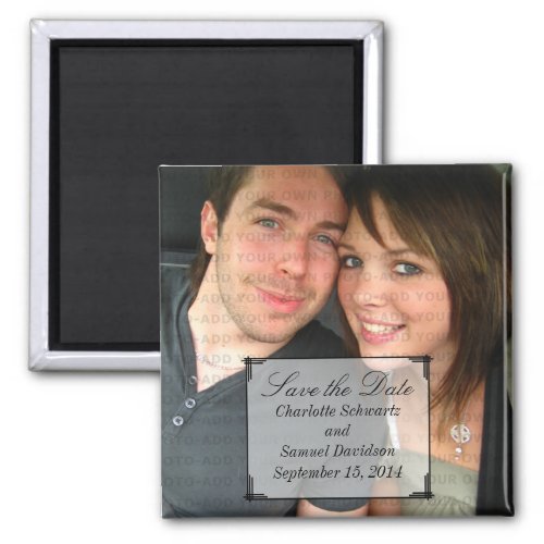 Ivory Art Deco Frame Save the Date Magnet