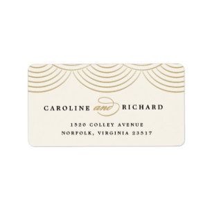 Ivory Art Deco String Lights Return Address Label