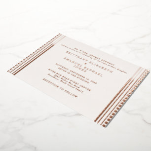 Ivory Art Deco Wedding Rose Gold Foil Invitation