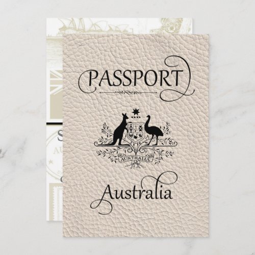 Ivory Australia Passport Save the Date Card