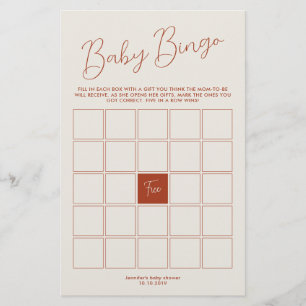 ivory Baby Shower Bingo Game