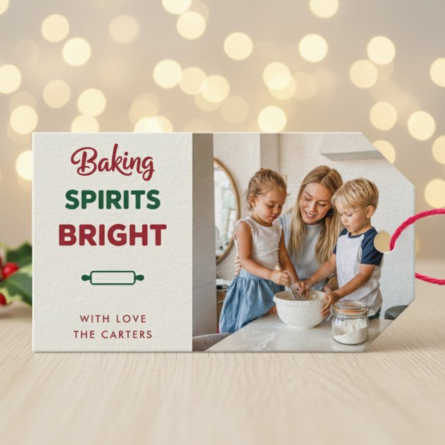 Ivory Baking Spirits Bright Photo Christmas Tag (Creator Uploaded)