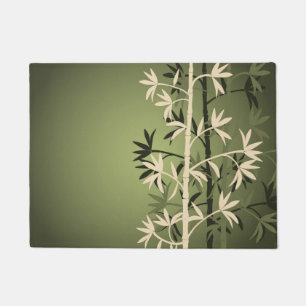 Ivory bamboo green doormat