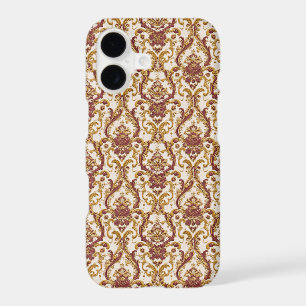 Ivory Baroque Ornament with Gold and Burgundy iPhone 17 Case