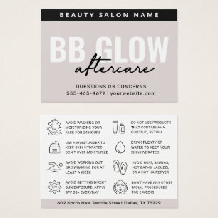 Ivory BB Glow Facial After Care Instruction Card