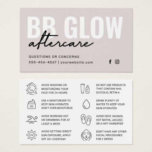 Ivory BB Glow Facial Care Instruction Card