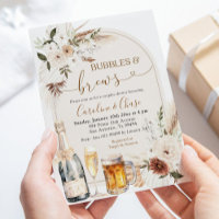 Ivory Beige Boho Bubbles Brews Couple Shower