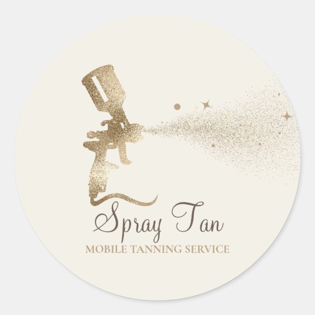 Ivory Beige Spray Tan Mobile Tanning Air Brush Classic Round Sticker