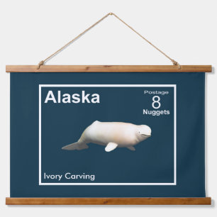 Ivory Beluga - Alaska Postage Hanging Tapestry