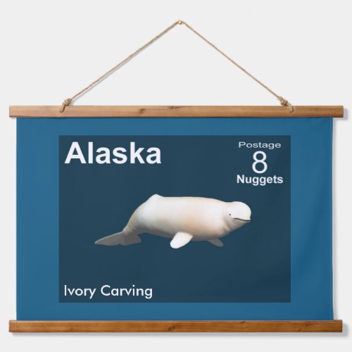 Ivory Beluga _ Alaska Postage Hanging Tapestry