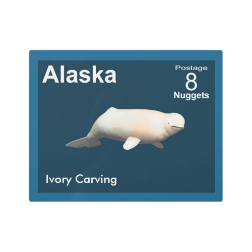 Ivory Beluga _ Alaska Postage Metal Print