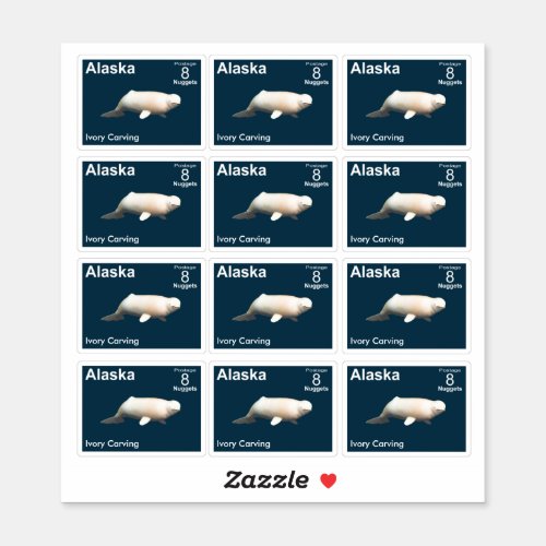 Ivory Beluga _ Alaska Postage Sticker