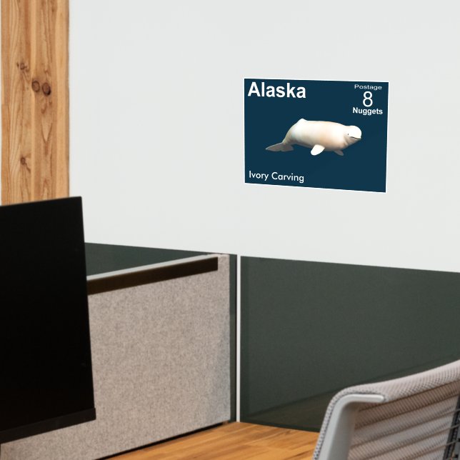 Ivory Beluga - Alaska Postage Wall Decal (Office 2)