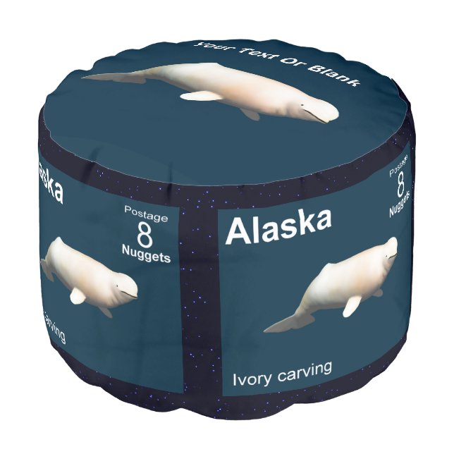 Ivory Beluga Pouf (Angled Front)