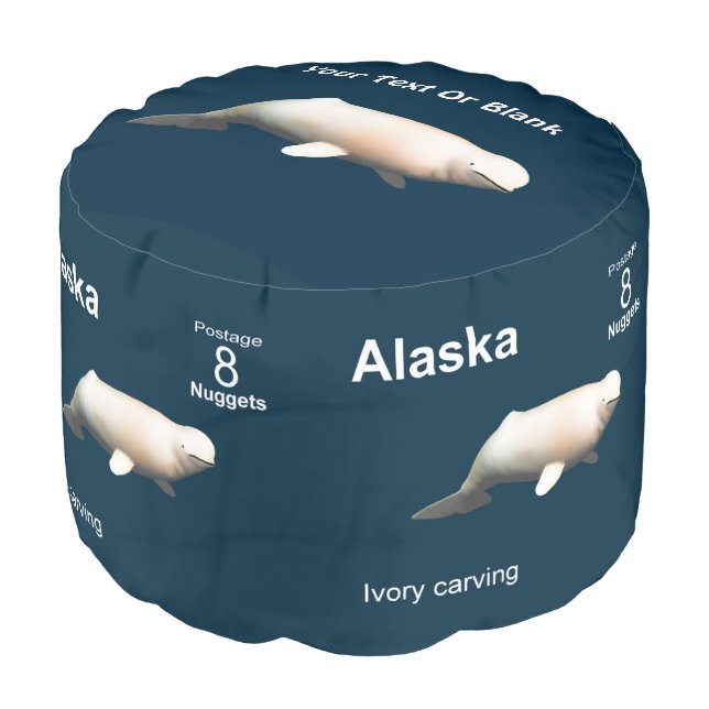 Ivory Beluga Pouf (Angled Front)