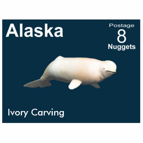 Ivory Beluga Whale _ Alaska Postage Statuette