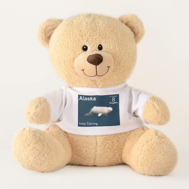 Ivory Beluga Whale - Alaska Postage Teddy Bear (Front)