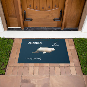 Ivory Beluga Whale Stamp Doormat