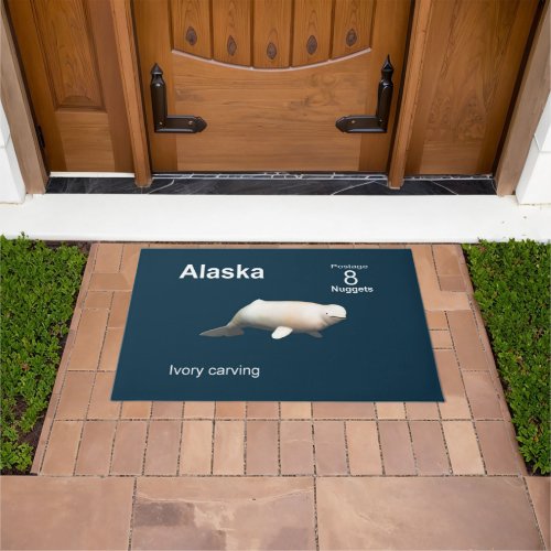 Ivory Beluga Whale Stamp Doormat