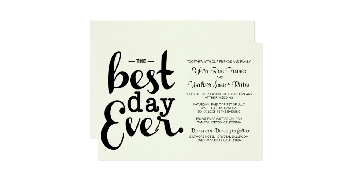 best day wedding invites ivory best day wedding invitation zazzle best day wedding invites ivory best day wedding invitation zazzle