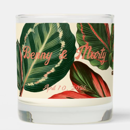 Ivory Biophilic Botanical Tropical Leaves Scented Candle