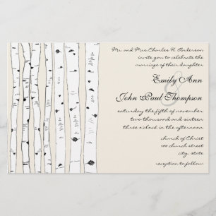 Ivory Birch Tree Wedding Invitations