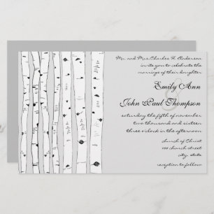 Ivory Birch Tree Wedding Invitations