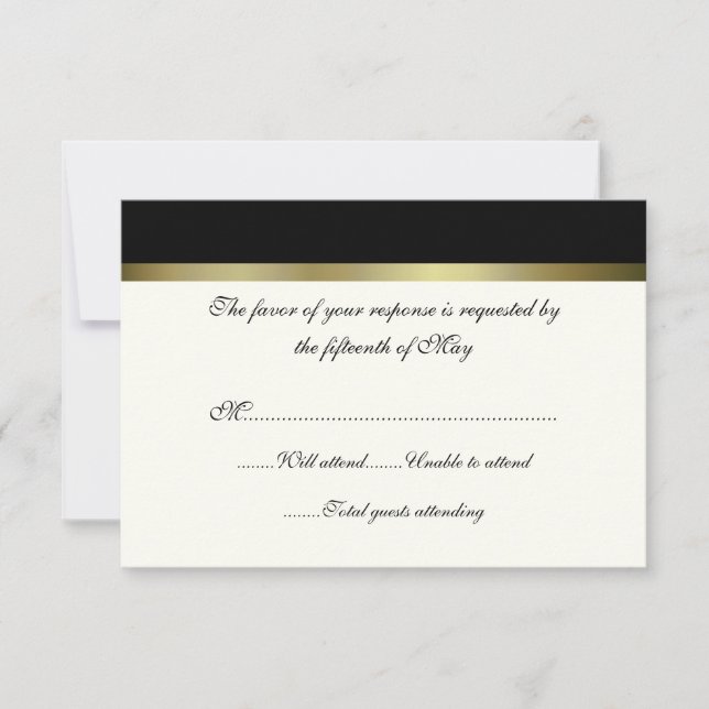 Ivory & Black All Purpose Wedding Response Card (Front)