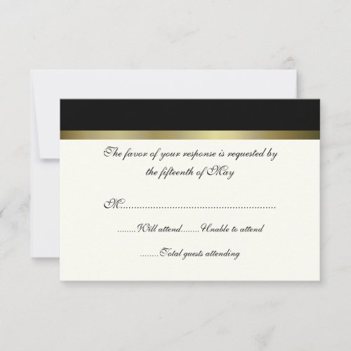 Ivory &amp; Black All Purpose Wedding Response Card