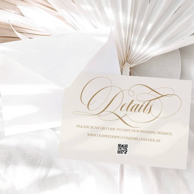 Ivory Black Classic Simple Wedding Enclosure Card (Creator Uploaded)