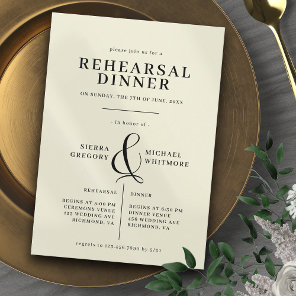 Ivory & Black | Elegant Vintage Rehearsal Dinner Invitation