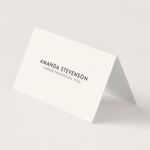 IvoryBlack simple elegant Folded Business Card