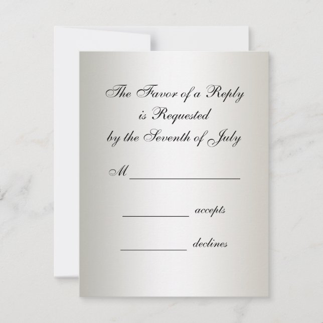 Ivory Black Tie Damask Wedding Invitations (Front)