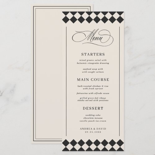 Ivory Black Vintage Old Money Preppy Check Wedding