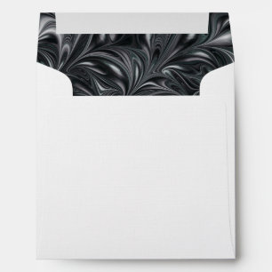 Ivory Black White Marbled Wedding Envelope