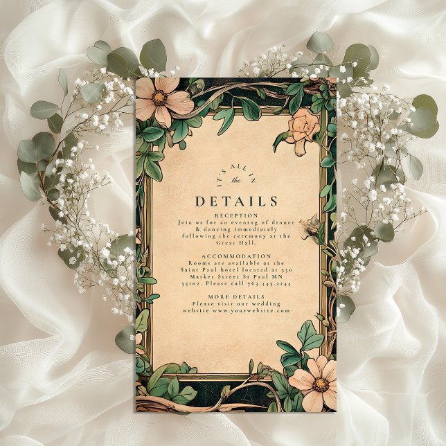 Ivory Bloom Art Nouveau Wedding Enclosure Card (Creator Uploaded)