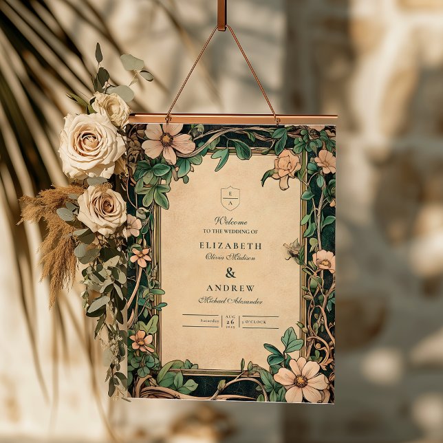 Ivory Bloom Art Nouveau Wedding Foam Board (Creator Uploaded)