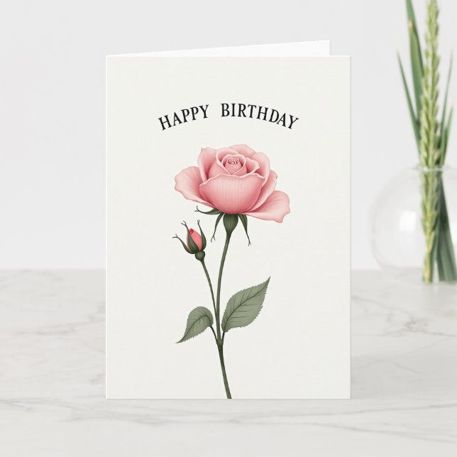 Ivory Bloom Birthday Card (Front)