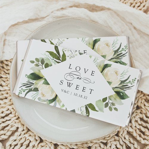 Ivory Bloom  Floral Love is Sweet Wedding Hershey Bar Favors