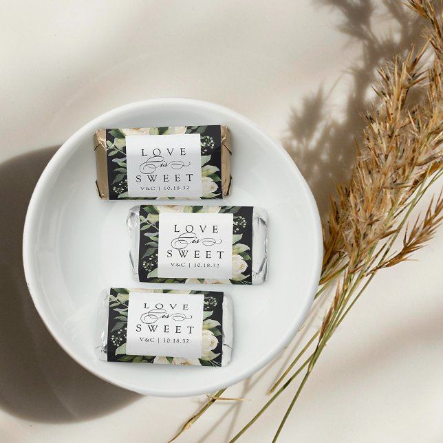 Ivory Bloom Floral "Love is Sweet" Wedding Hershey's Miniatures (Creator Uploaded)