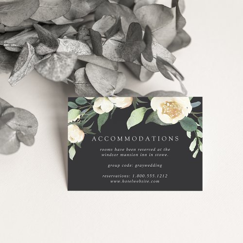 Ivory Bloom  Floral Wedding Hotel Accommodations Enclosure Card
